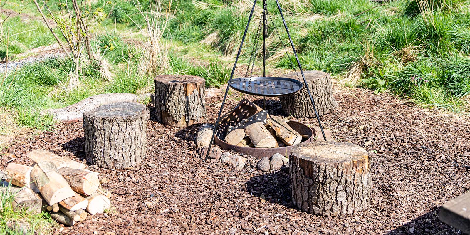 Campfires available for eco pod holiday and glamping pods holidays at our glamping Yorkshire site. 