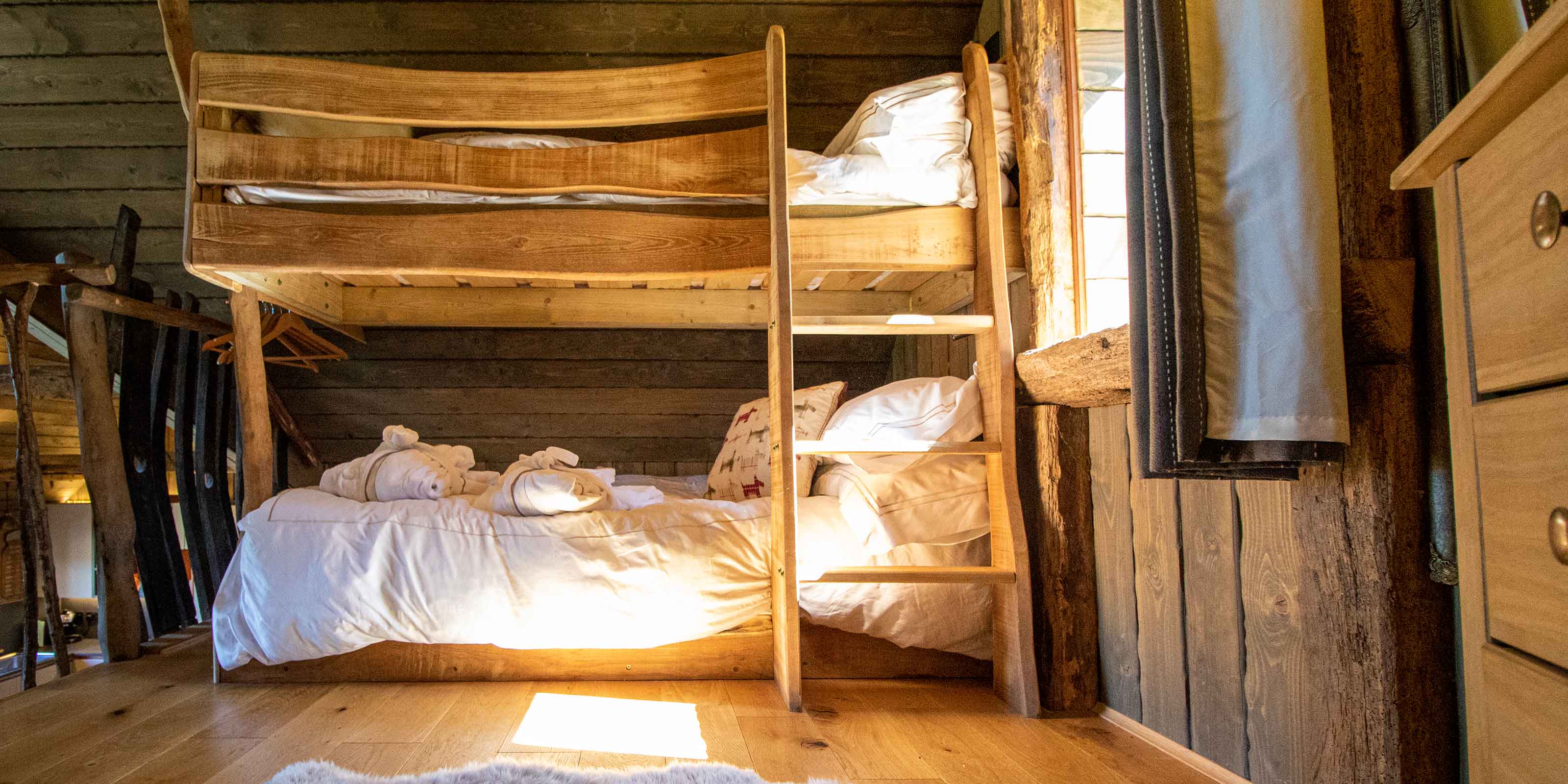 Bunk beds contained in treehouse breaks & forest treehouse holidays. 